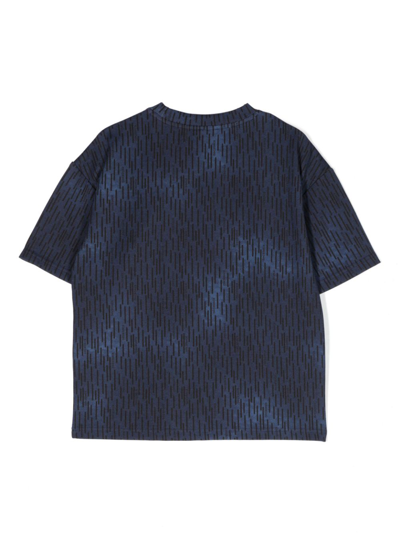 Shop Hugo Gradient Pattern Striped T-shirt In Blue