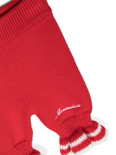Shop Monnalisa Knitted Sweater And Trousers Set In Red