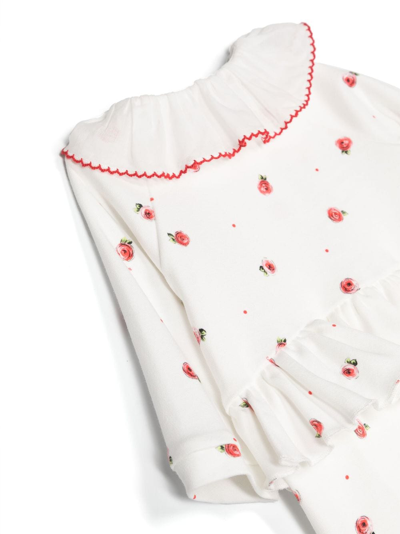 Shop Monnalisa Ruffled-collar Cotton Body In White