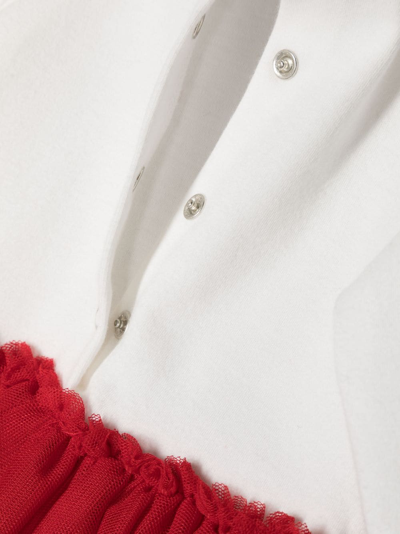Shop Monnalisa Ruffle-detail Babygrow Set In White
