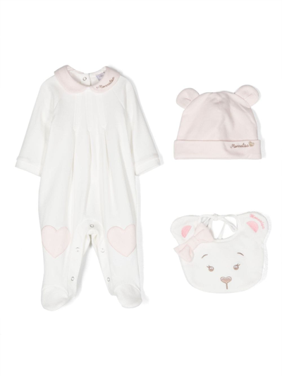Shop Monnalisa Bear-motif Babygrow Set In White