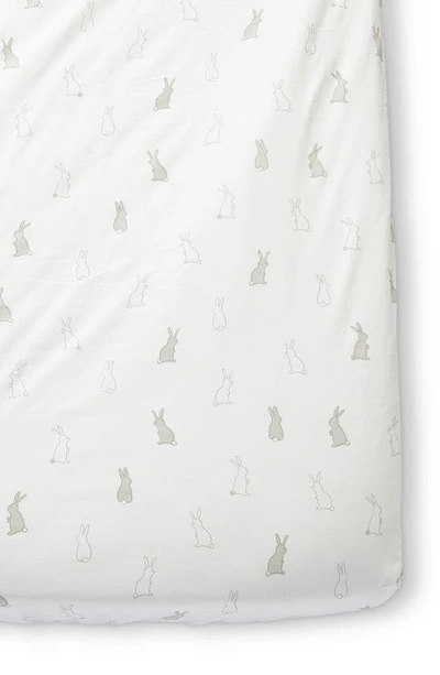 Shop Pehr Bunny Hop Organic Cotton Crib Sheet In Light Grey