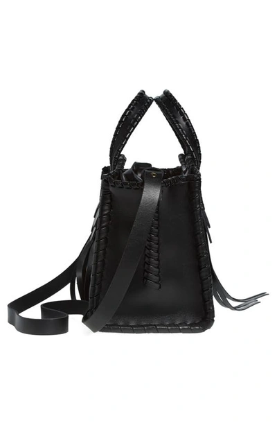 Shop Chloé Small Mony Leather Tote In Black