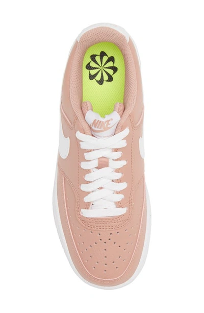 Shop Nike Court Vision Low Top Sneaker In Rose Whisper/ White-volt-black
