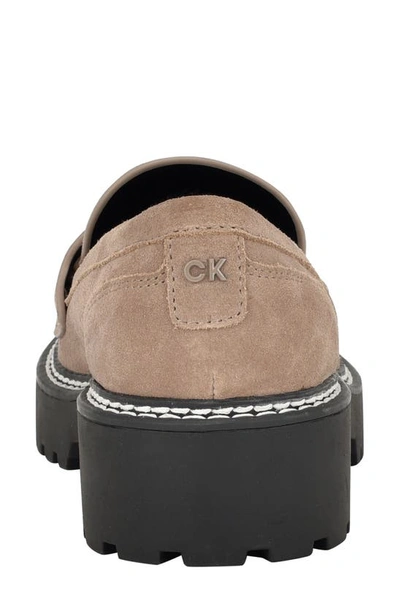 Shop Calvin Klein Suzie Penny Loafer In Taupe
