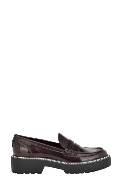 Shop Calvin Klein Suzie Penny Loafer In Dark Red