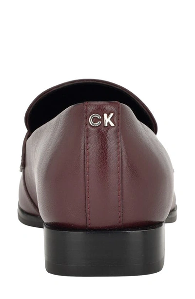 Shop Calvin Klein Tadyn Loafer In Dark Red Leather