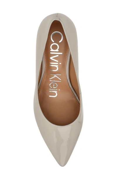 Shop Calvin Klein Gayle Pointed Toe Pump In Light Grey Patent