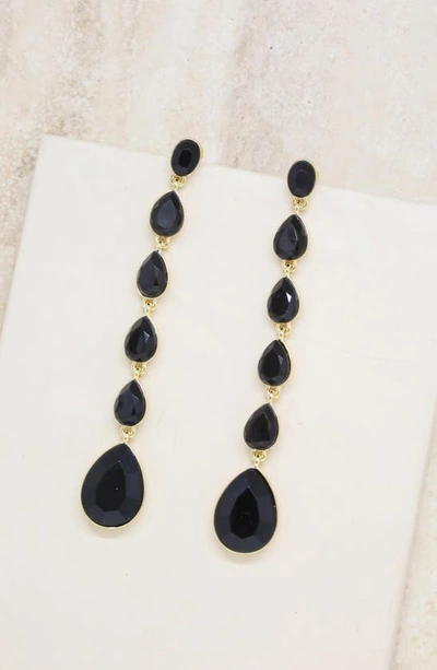 Ettika Crystallized Drop Earrings In Black