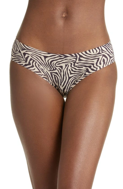 Shop Chantelle Lingerie Soft Stretch Bikini In Zebra Print-nude/ Ink