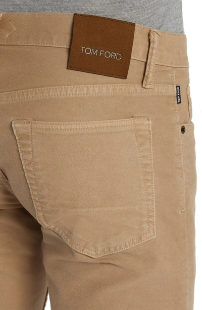 Shop Tom Ford Slim Fit Moleskin Five-pocket Pants In Walnut
