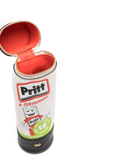 Anya Hindmarch Pritt Stick Leather Pencil Case In White