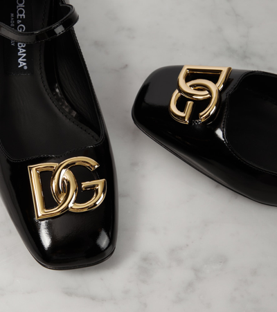 Shop Dolce & Gabbana Dg Patent Leather Mary Jane Pumps In Black