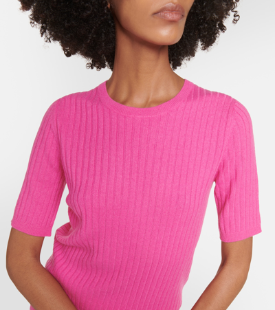 Shop Jardin Des Orangers Ribbed-knit Cashmere Top In Pink