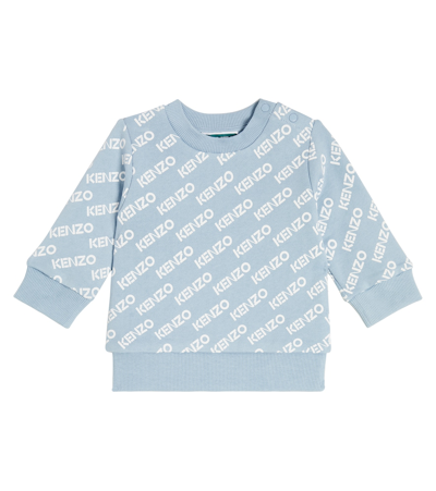 Shop Kenzo Baby Cotton-blend Sweatshirt In Blue