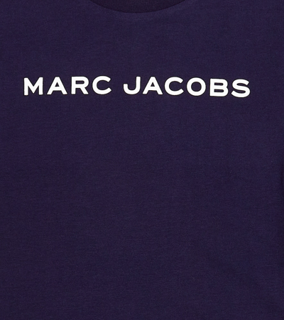 Shop Marc Jacobs Logo Cotton Jersey T-shirt In Blue