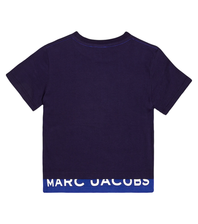 Shop Marc Jacobs Logo Cotton Jersey T-shirt In Blue