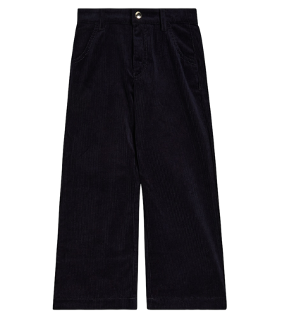 Shop Chloé Kids Corduroy Wide-leg Pants In Blue