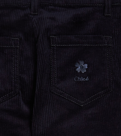 Shop Chloé Kids Corduroy Wide-leg Pants In Blue
