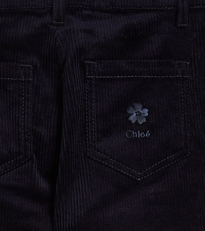 Chloé Corduroy Straight Pants In Blue