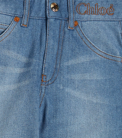 Chloé Paneled Wide-leg Jeans In Blue