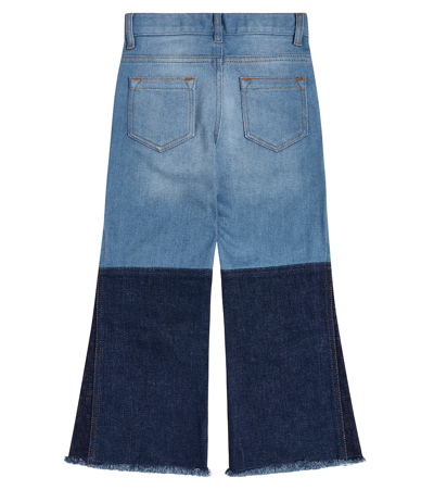 Shop Chloé Paneled Wide-leg Jeans In Blue