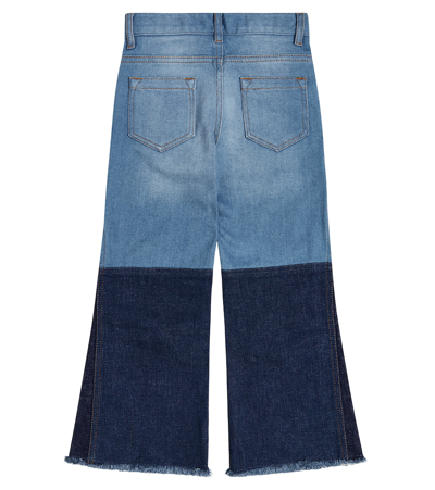 Chloé Paneled Wide-leg Jeans In Blue