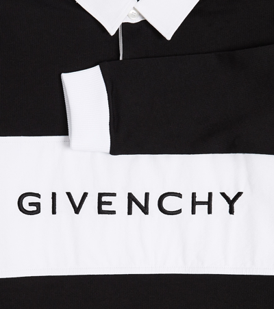 Shop Givenchy Logo Cotton Jersey Polo Shirt In Black