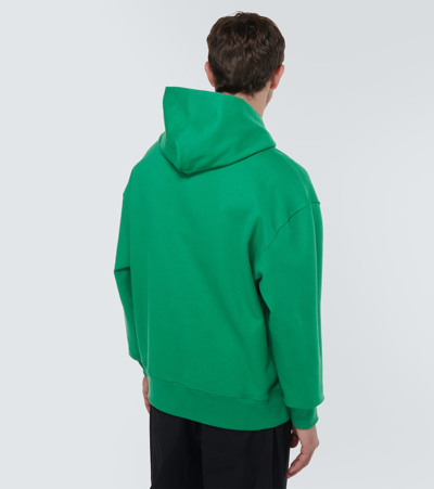 Shop Kenzo Printed Cotton Hoodie In Green