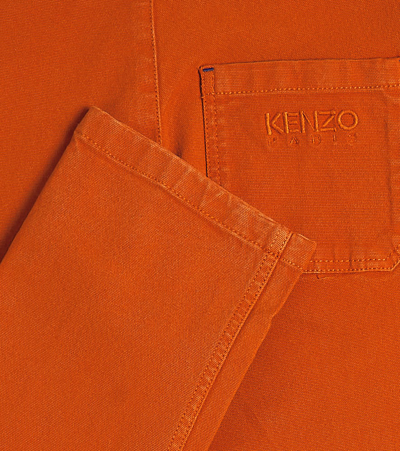 Shop Kenzo Cotton Pants In Orange