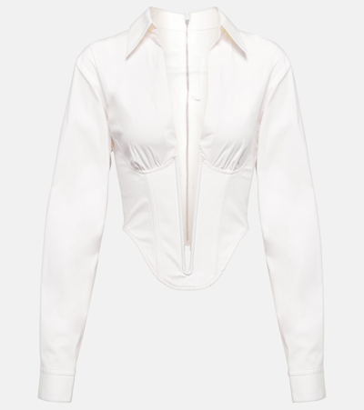 Shop Dion Lee Corset Cotton-blend Top In White