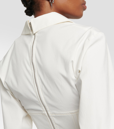 Dion Lee Cotton Blend Poplin Corset Crop Shirt In White