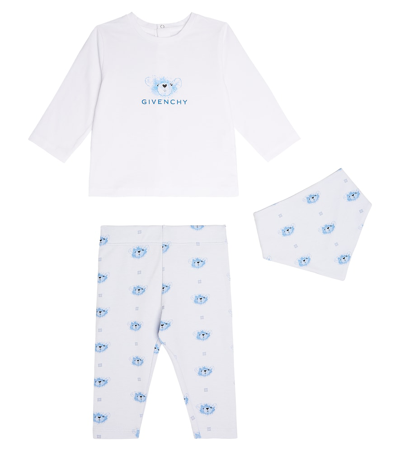 Shop Givenchy Baby T-shirt, Leggings, And Bib Set In Multicoloured