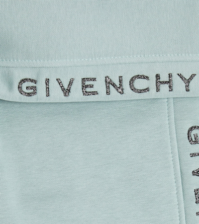 Shop Givenchy Logo Cotton-blend Jersey Sweatpants In Blue
