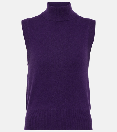 Shop Jardin Des Orangers Mockneck Cashmere And Wool Sweater Vest In Purple