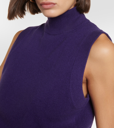 Shop Jardin Des Orangers Mockneck Cashmere And Wool Sweater Vest In Purple