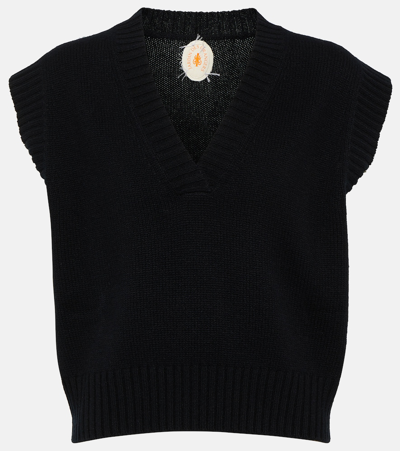 Shop Jardin Des Orangers Cropped Cashmere Sweater Vest In Black