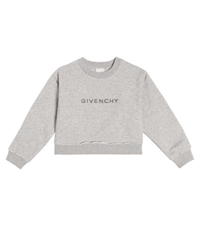 Shop Givenchy Logo Cotton-blend Jersey Sweatshirt In Grey