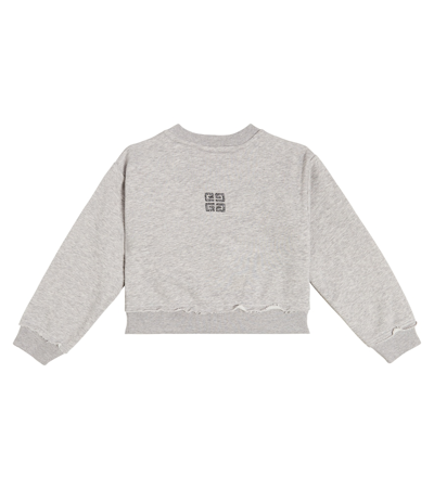 Shop Givenchy Logo Cotton-blend Jersey Sweatshirt In Grey