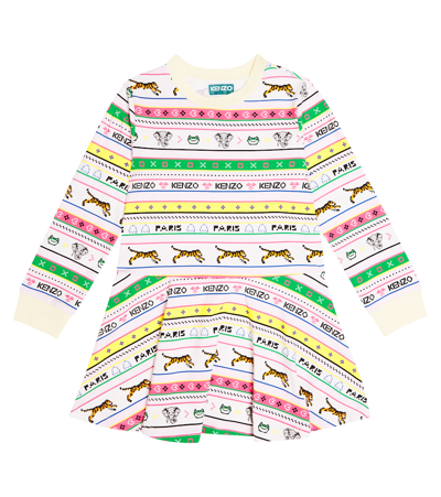 Kenzo Printed Cotton-blend Dress In Multicoloured
