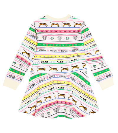 Kenzo Printed Cotton-blend Dress In Multicoloured