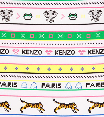 Shop Kenzo Printed Cotton-blend Dress In Multicoloured