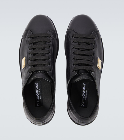 Shop Dolce & Gabbana Saint Tropez Low-top Leather Sneakers In Black