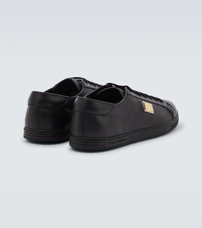 Dolce & Gabbana Low Sneakers In Black Leather In Black