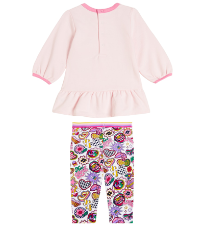 Shop Marc Jacobs Baby Cotton Dress And Leggings Set In Multicoloured