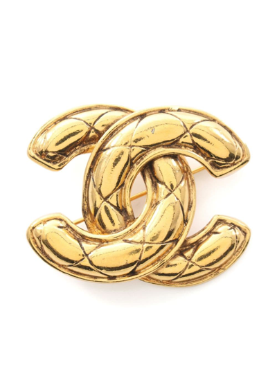 CHANEL Pre-Owned CC diamond-quilted Brooch - Farfetch