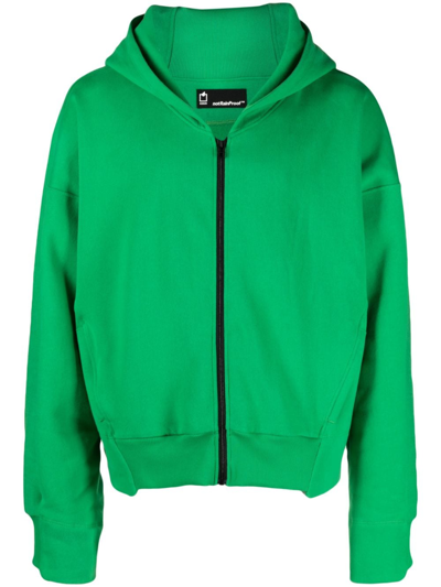 Shop Styland Hooded Organic Cotton Jacket In Green