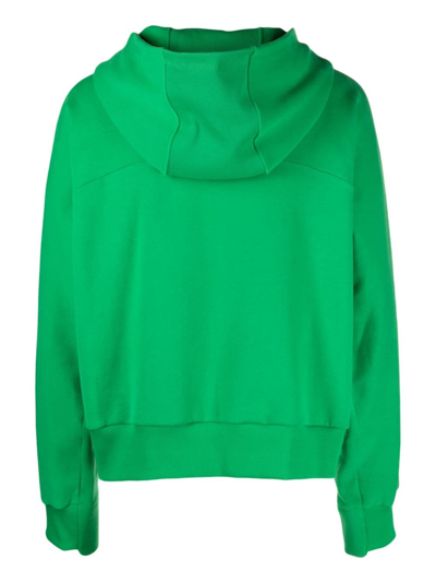 Shop Styland Hooded Organic Cotton Jacket In Green