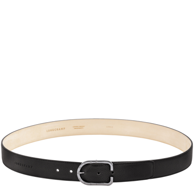 Shop Longchamp Ceinture Homme Le Foulonné In Black