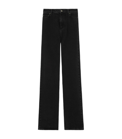 Shop Burberry High-rise Straight Jeans In Black